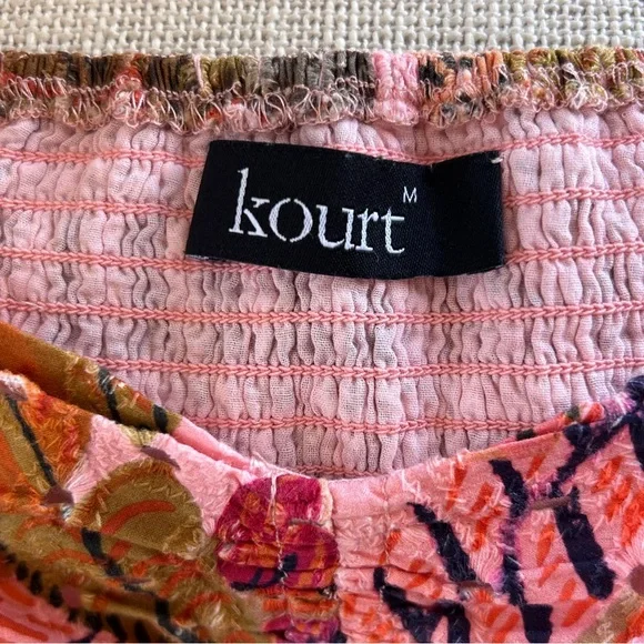 Anthropologie Kourt “Robbie” Cotton Eyelet Mini Dress, Tropical Palm Print - Picture 9 of 12